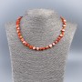 Natural Mother-of-P pearl Necklace (tinted) orange shard, diameter 8mm+-, length 50cm+-