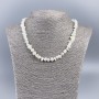 Necklace of Natural Mother-of-P pearl (toned) white碎碎, diameter 8-10 mm ±, length 50 cm ±