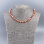 Natural Mother-of-P Pearl Bead Necklace (tinted) Terracotta Chip, diameter 8mm+-, length 50cm+-