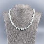 Necklace made of natural Pearl, toned, white shard, diameter 8-10 mm, length 50 cm