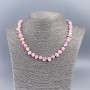 Necklace of Natural Mother-of-P Pearl (tinted) pink碎, 8-10 mm, length 50 cm