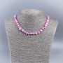 Necklace made of natural mother-of-pearl (toned) lilac chip, diameter 8mm+-, length 50cm+-