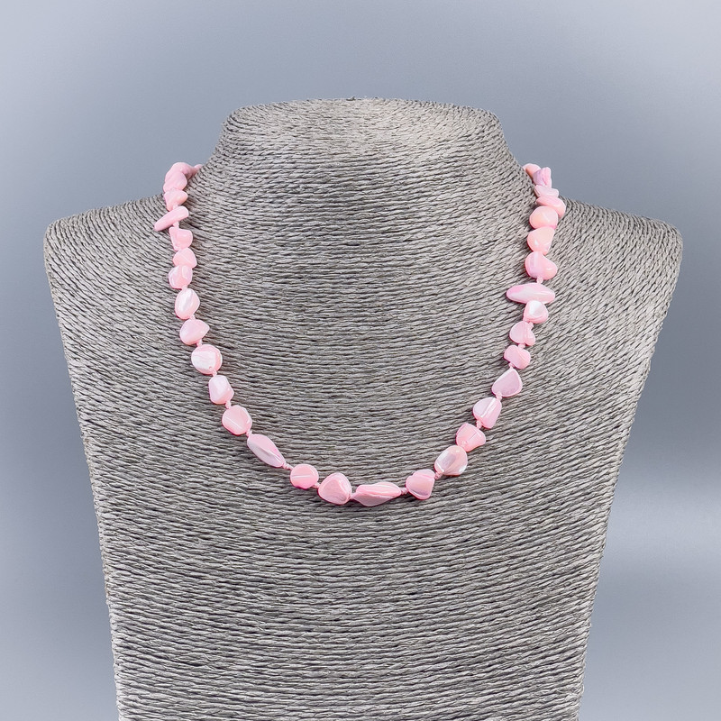 Mother-of-P Pearl Necklace (Toned) Pink Nugget, 8mm dia., length 50cm
