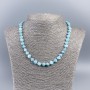 Necklace of natural Mother-of-P Pearl (toned) blue chip, diameter 8mm+-, length 50cm+-