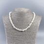 Necklace made of natural mother-of-pearl (toned) white milky碎, diameter 8mm±, length 50cm±