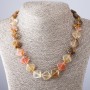 Chalcedony Necklace Rhombus, Length 47cm, Diameter 14x14mm