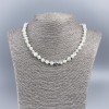 Necklace with natural Mother-of-P pearl (toned) white round faceted bead, diameter 8mm±, length 48cm±