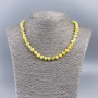 Necklace of natural pearl (toned) lemon oval nugget, 8mm diameter ±, length 48cm ±