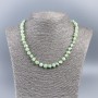 Necklace made of natural mother-of-pearl (toned) mint round faceted beads, diameter 8mm±, length 48cm±