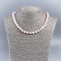 Necklace made of natural stone - Pink Quartz smooth beads, diameter 8-9mm, length 50cm