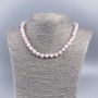 Necklace made of Natural Stone - Rose Quartz faceted globe, diameter 8mm, length 50cm