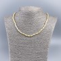Necklace of Natural Beige Mother-of-Pearl, Cylinder Beads, 4×8mm, length 50cm