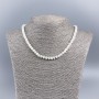 Necklace of natural white mother-of-pearl rondelles, diameter 6x4mm ±, length 50cm ±