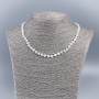 Necklace of natural white mother-of-pearl clover, diameter 6x5x2mm+-, length 50cm+