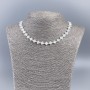 Necklace with natural white mother-of-pearl in clover shape, diameter 8x7x2mm±, length 50cm±