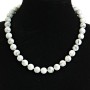 Howlite Bead Necklace 12 mm Ball, 46 cm length