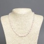 Necklace made of natural stone - Rose quartz faceted, diameter 8x6mm, length 45cm