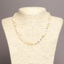 Necklace made of natural mother-of-pearl, beige, round faceting, bead diameter 7×5 mm ±, length 45 cm ±
