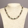 Necklace made of natural green jasper, smooth 8mm round beads, length 45cm