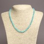 Aquamarine Bead Necklace with Smooth Round Beads, 6mm Diameter ±, Length 45cm ±
