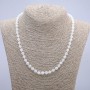 Moonstone Adularia Bead Necklace Smooth Round Beads 8mm Diameter, 45cm Length +