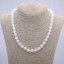 Adularia Necklace with Natural Stone, smooth round bead diameter 6mm, length 45cm +