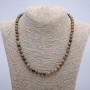 Natural Stone Necklace Green Jasper Smooth Bead, 6mm Diameter, 45cm Length +