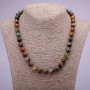 Jasper Bead Necklace with Natural Stone Smooth Round Beads, diameter 10(±)mm, length 45cm