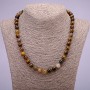 Petersite Beads Necklace made of natural stone smooth round beads, diameter 8(±)mm, length 45cm
