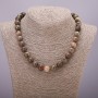 Jasper Picasso Bead Necklace, Smooth Round Beads, 12" diameter ±, Length 45 cm
