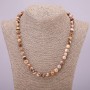 Natural Stone Jasper Bead Necklace, Faceted Round Beads, 8 mm (±), 48 cm length