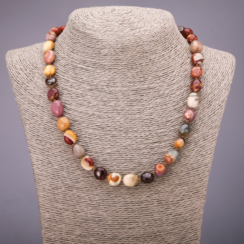 Jasper Mugait Necklace Beads Polished, 8x13 mm diameter (+/-), 48 cm length