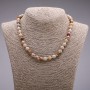 Landscape Jasper Beads Faceted Round 8mm Jump Ring Necklace 45cm