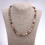 Jasper Zebra Bead Necklace, Smooth Round Beads 8mm, 48cm long