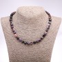 Charoite Beads Necklace, faceted, diameter 7-8 mm, length 45 cm