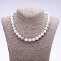 Chalcedony Necklace with Faceted Round Beads, 10mm Diameter, 45cm Length