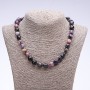 Charoite Bead Necklace, faceted, 10 mm diameter, 45 cm length