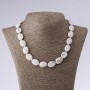 Chalcedony Beads Necklace Oval, 45 cm length, 13x18 mm diameter