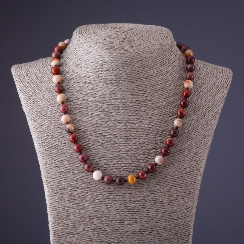 Jasper Makait Stone Beads Necklace, 45 cm length, 8 mm diameter