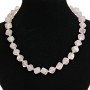 Necklace Pink Quartz Cubes 11×11mm, length 48cm