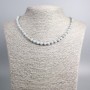 Aquamarine Bead Necklace with Faceted Round Beads, 5.5 mm ±, 48 cm length
