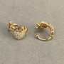 Xuping Café, 18K Gold Plated, White Crystals, 'Love' 10x8 mm