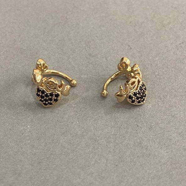 Xuping Cafè 18K Gold Plating with Black Crystals Love 10x8mm +