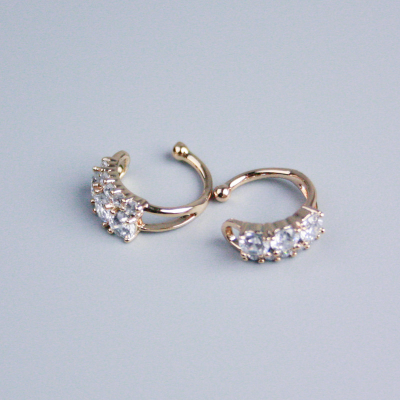 Xuping Café with 18K Gold Plating and White Crystals 12x4 mm +