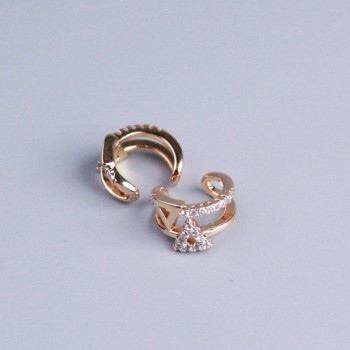 Double Cup Xuping 18K Gold Plated with White Crystals Triangle 10x5mm +
