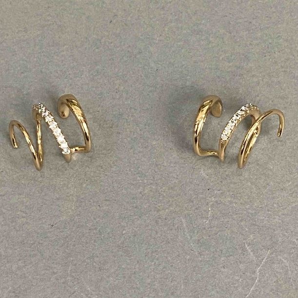 Triple Cafe Xuping 18K Gold Plating with White Crystals 10x8mm +