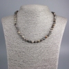 Selenite Necklace natural stone smooth ball, diameter 6mm±, length 47cm±