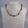 Necklace of Selenite natural stone smooth bead, diameter 8mm+-, length 47cm+-