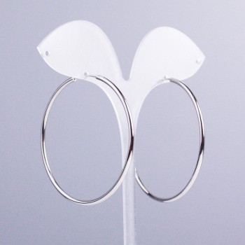 Xuping Hoop Earrings Rhodium, 2mm+-, diameter 53mm+
