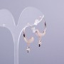 Xuping Hoop Earrings 18K Gold Plated with White Crystals, thickness 5mm±, diameter 24mm±